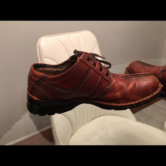 Clark’s Brown Leather Split Seam Oxfords Sz 12 - Picture 5 of 8